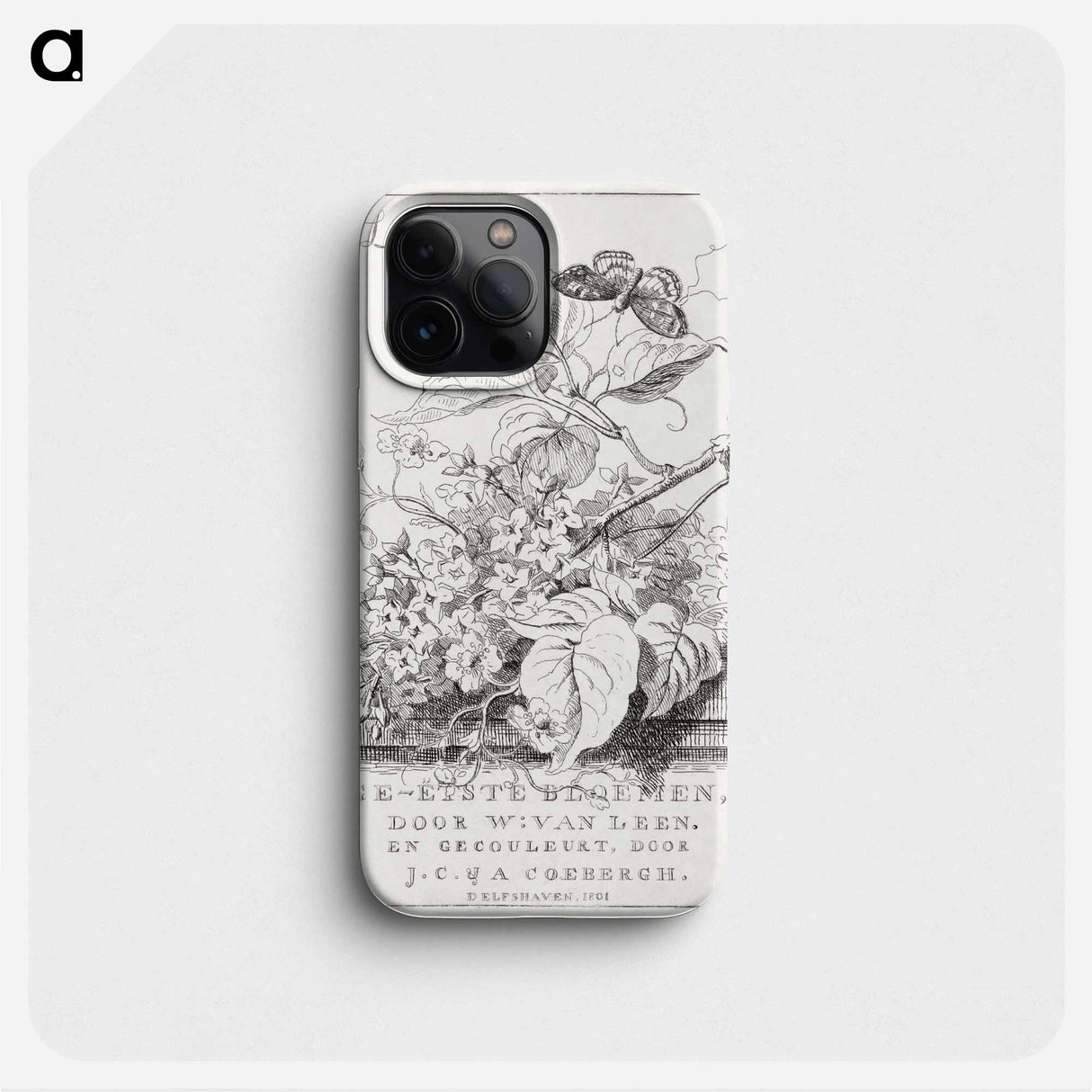 Flower study with butterfly - ウィレム ヴァン リーン Phone Case.