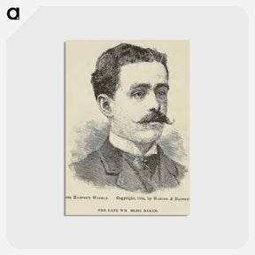 アートポストカード-"The Late Wm. Bliss Baker", engraving first published in Harper's Weekly, 1886. - ウィリアム ブリス ベイカー Postcard.