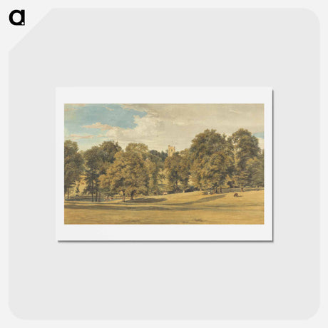 アートポストカード-Bushey Church from the South West - ウィリアム ヘンリー ハント Postcard.