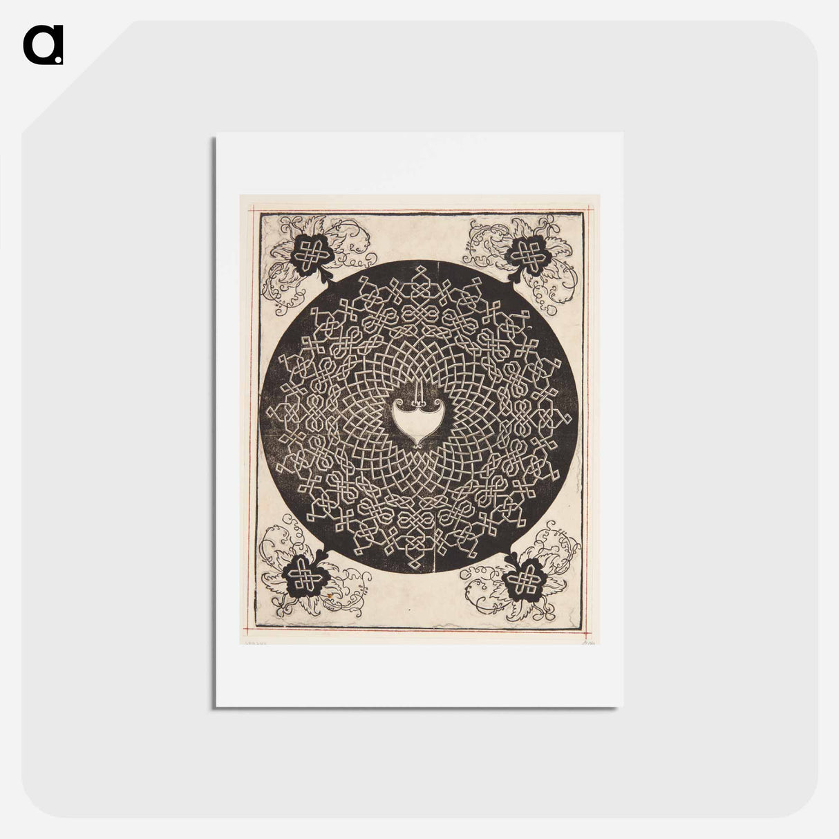 アートポストカード-Knob with heart-shaped center - アルブレヒト デューラー Postcard.