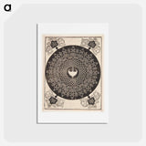 アートポストカード-Knob with heart-shaped center - アルブレヒト デューラー Postcard.
