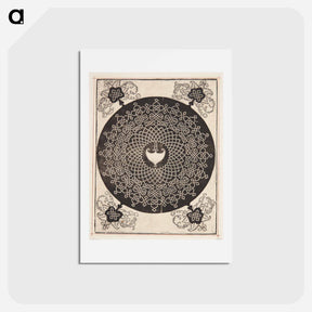 アートポストカード-Knob with heart-shaped center - アルブレヒト デューラー Postcard.