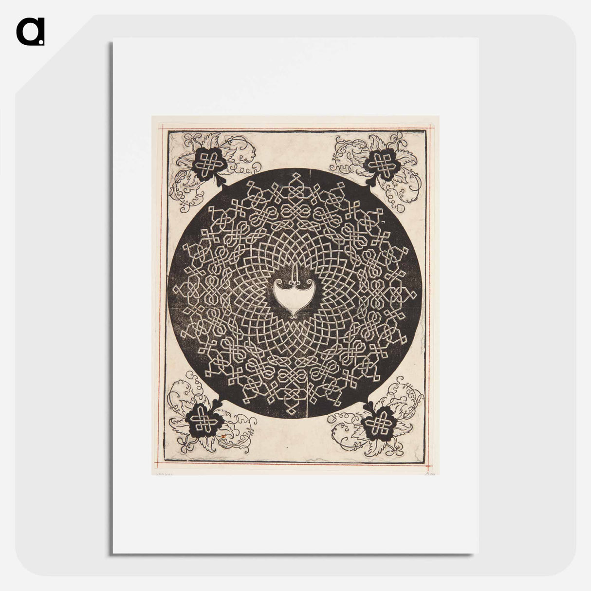Knob with heart-shaped center - アルブレヒト デューラー Poster.