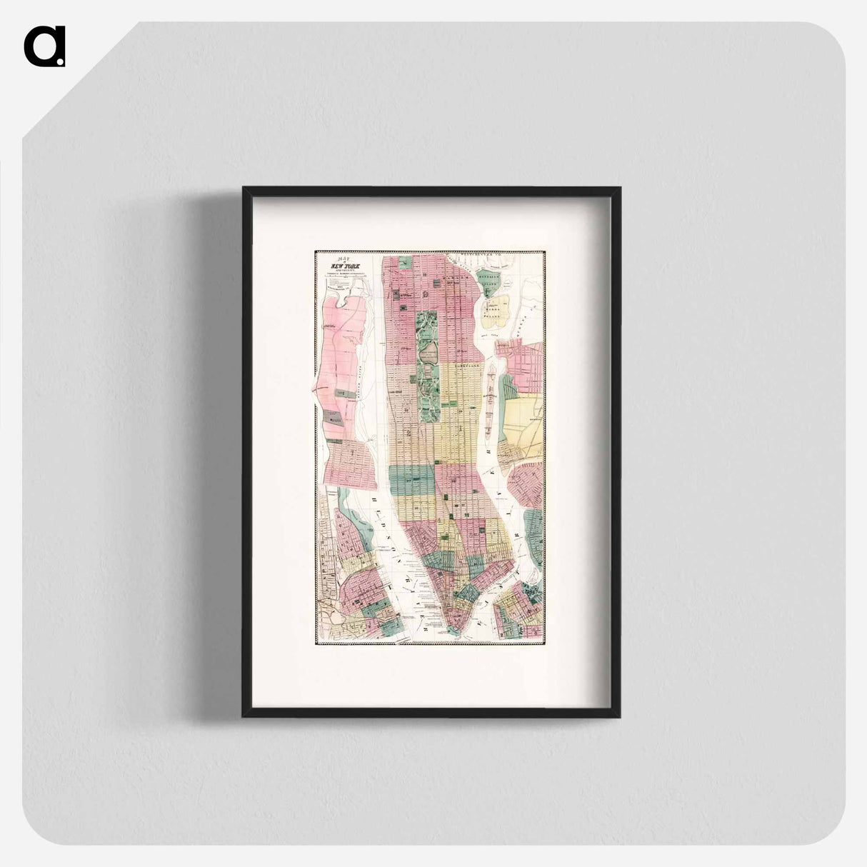 Map of New York and Vicinity - アンティーク地図 Poster.
