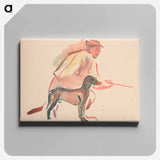 Hunter and portrait of a man - アーノルド ピーター ワイズ クビンチャン Canvas.