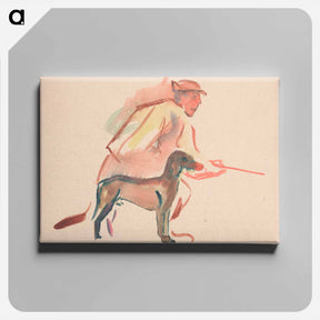 アートパネル-Hunter and portrait of a man - アーノルド ピーター ワイズ クビンチャン Canvas.