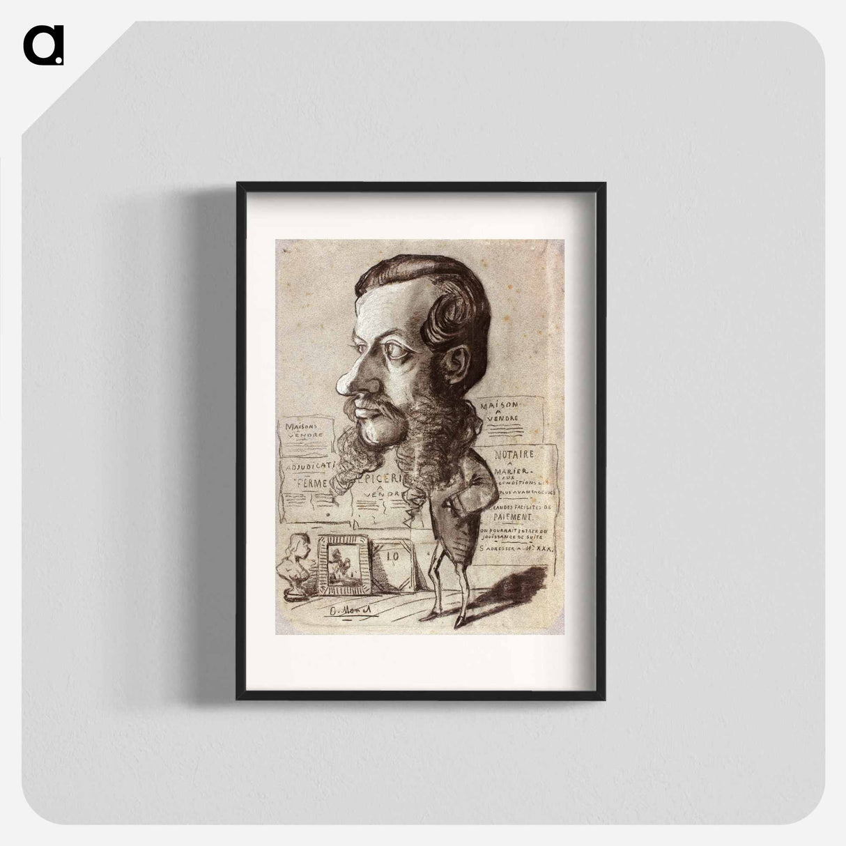 Caricature of Léon Manchon - クロード モネ Poster.