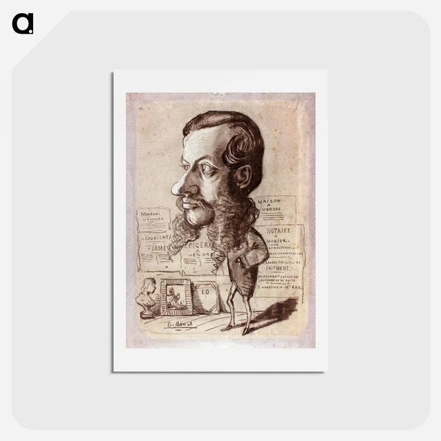 アートポストカード-Caricature of Léon Manchon - クロード モネ Postcard.
