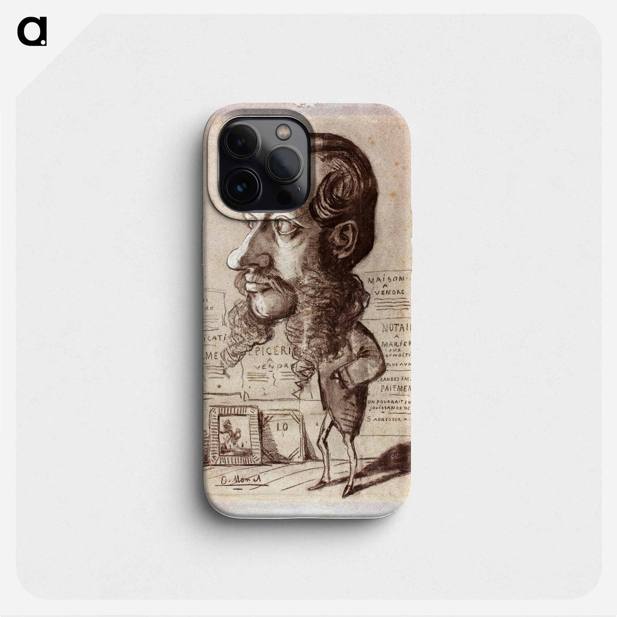 Caricature of Léon Manchon - クロード モネ Phone Case.