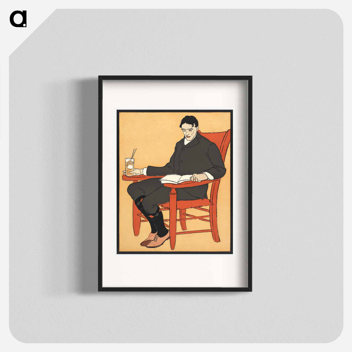 Man sitting in a chair - Edward Penfield Poster.