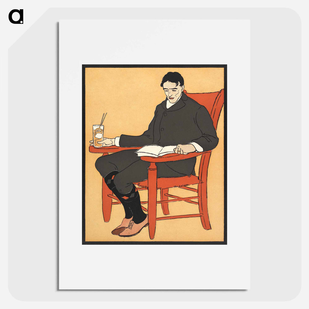 Man sitting in a chair - Edward Penfield Poster.