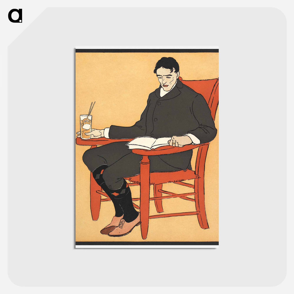 アートポストカード-Man sitting in a chair - エドワード ペンフィールド Postcard.