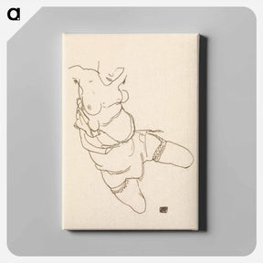 アートパネル-Semi-Dressed Model - エゴン シーレ Canvas.