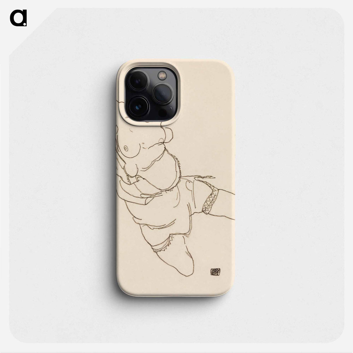 Semi-Dressed Model - Egon Schiele Phone Case.