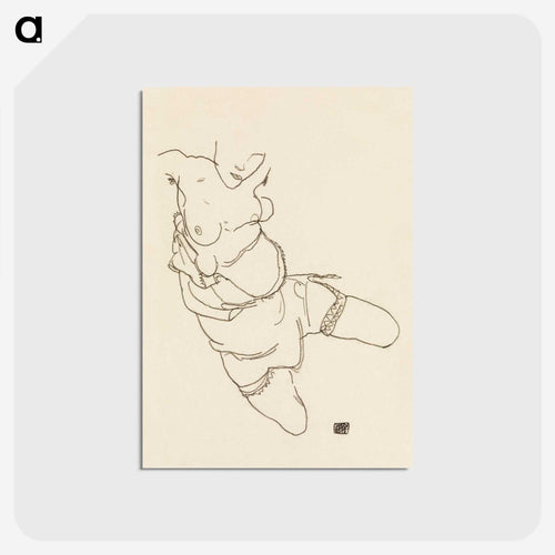 半裸のモデル - エゴン シーレ Postcard.