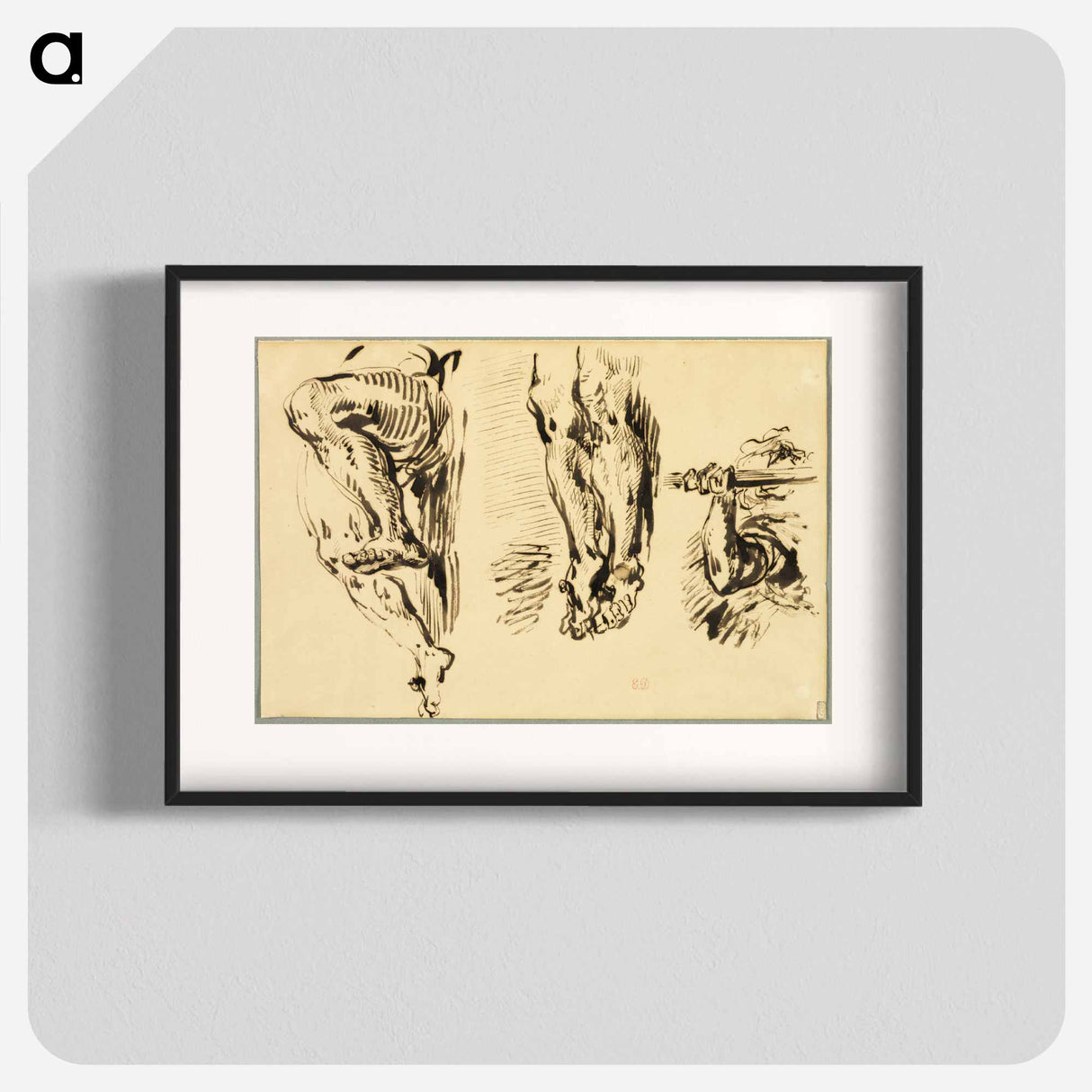 Study of Arms and Legs of Christ Crucified - ウジェーヌ ドラクロワ Poster.