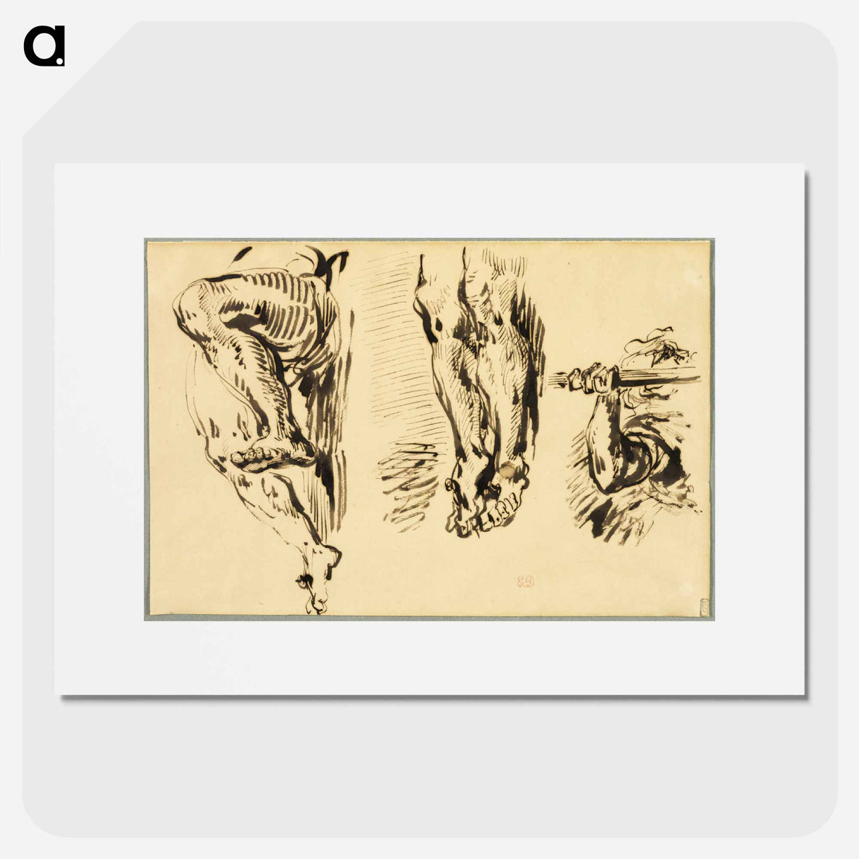 Study of Arms and Legs of Christ Crucified - ウジェーヌ ドラクロワ Poster.