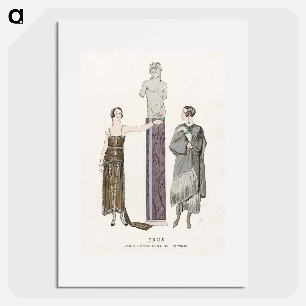 Eros. Robe et manteau pour le soir, de Worth - ジョージ バービエ Poster.