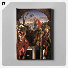 アートパネル-St. Jerome, St. Christopher and St. Augustine - ジョヴァンニ ベッリーニ Canvas.