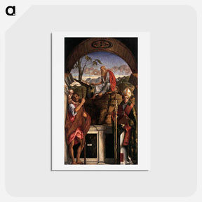 アートポストカード-St. Jerome, St. Christopher and St. Augustine - ジョヴァンニ ベッリーニ Postcard.