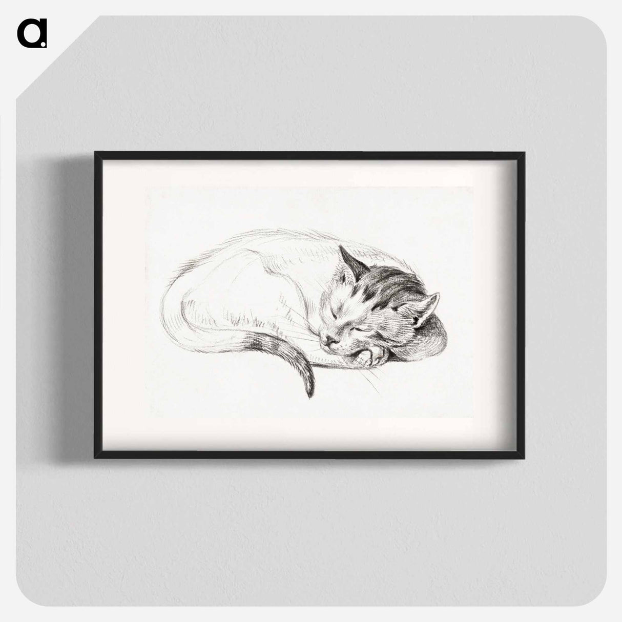 Sketch of a sleeping cat - Jean Bernard Poster.