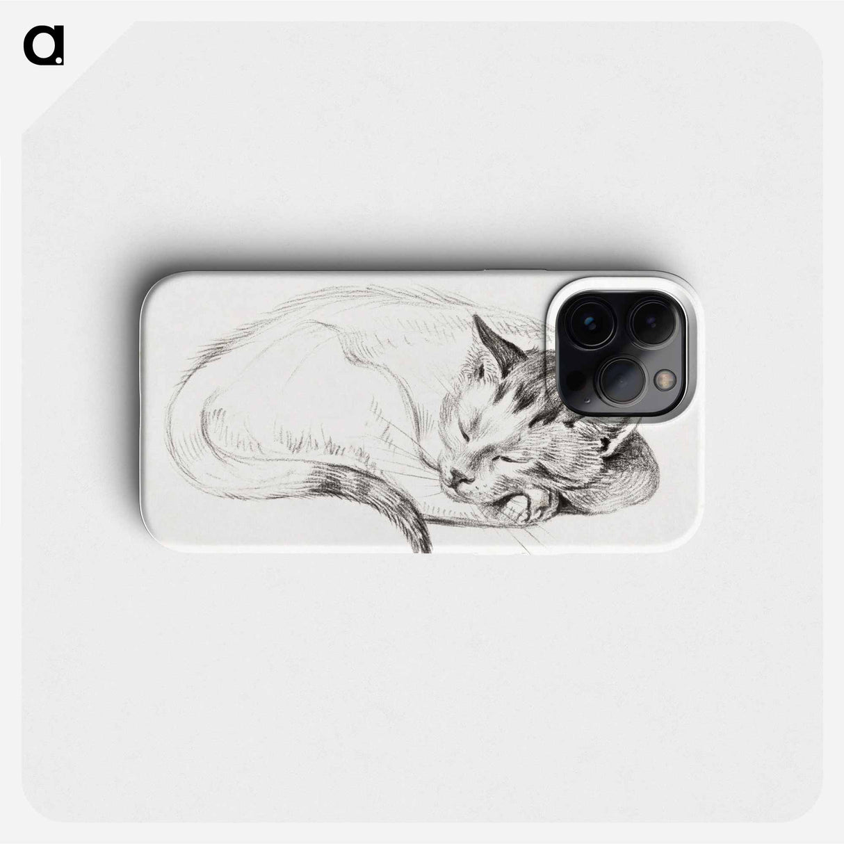 Sketch of a sleeping cat - Jean Bernard Phone Case.