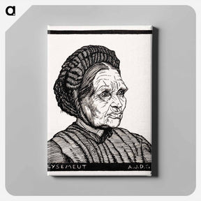 アートパネル-Portrait of Laren farmer's wife named Lysemeut - ユリー デ フラーハ Canvas.