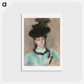 アートポストカード-The Black Hat - メアリー カサット Postcard.