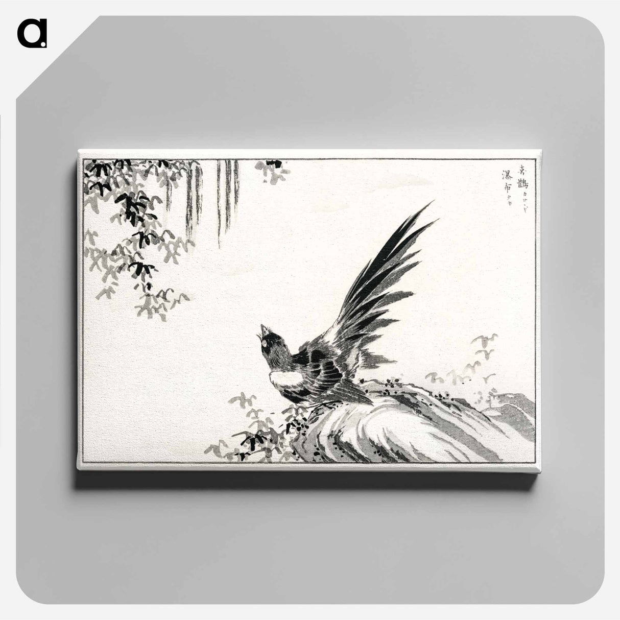 アートパネル-Magpie and Waterfall
 - 鳥類図鑑 Canvas.