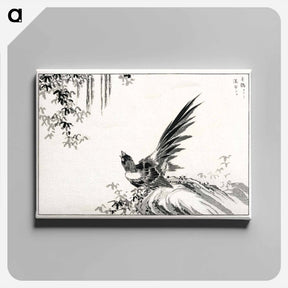 アートパネル-Magpie and Waterfall
 - 鳥類図鑑 Canvas.