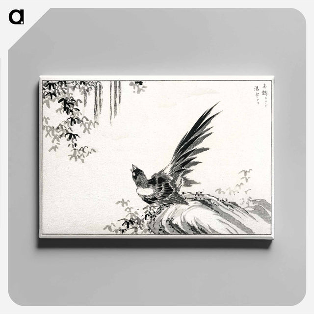 アートパネル-Magpie and Waterfall
 - 鳥類図鑑 Canvas.