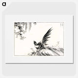 アートポスター-Magpie and Waterfall
 - 鳥類図鑑 Poster.