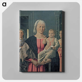 アートパネル-Madonna of Senigallia with Child and Two Angels - ピエロ デラ フランチェスカ Canvas.