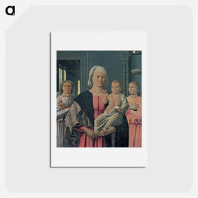 アートポストカード-Madonna of Senigallia with Child and Two Angels - ピエロ デラ フランチェスカ Postcard.