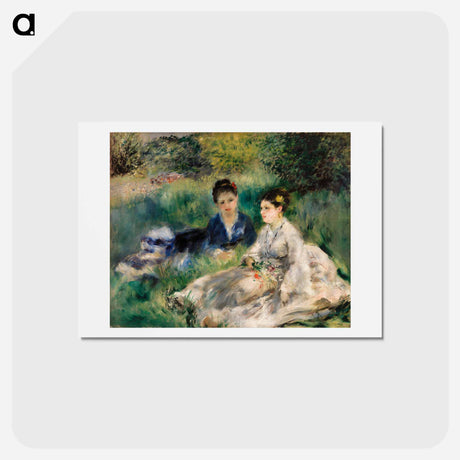 アートポストカード-On the Grass - ピエール オーギュスト ルノワール Postcard.