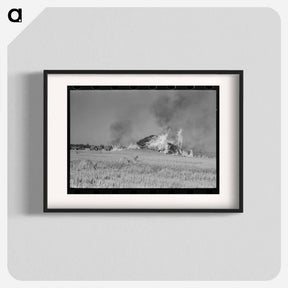 アートポスター-Burning Straw Stack
 - ラッセル リー Poster.