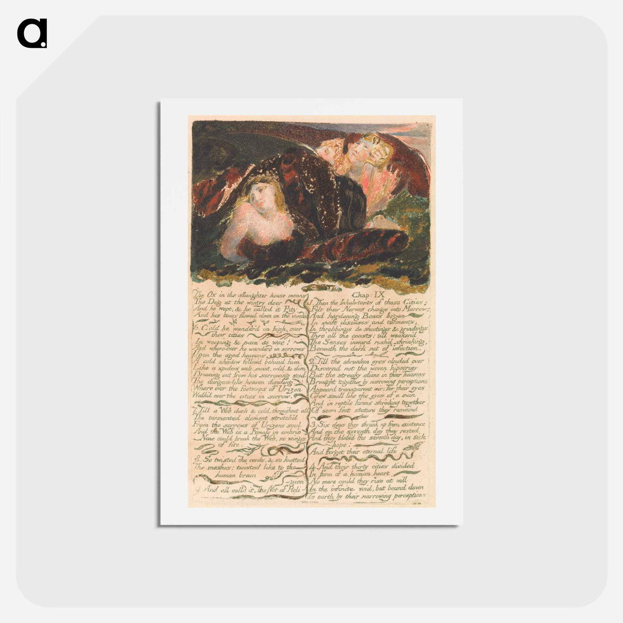 アートポストカード-The First Book of Urizen, Plate 23 - ウィリアム ブレイク Postcard.