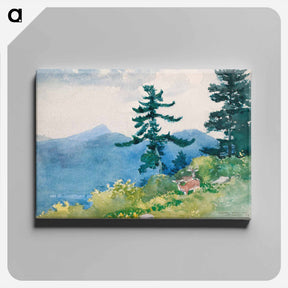 アートパネル-North Woods Club, Adirondacks (The Interrupted Tete-a-Tete) - ウィンスロー ホーマー Canvas.