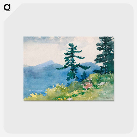 アートポストカード-North Woods Club, Adirondacks (The Interrupted Tete-a-Tete) - ウィンスロー ホーマー Postcard.