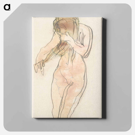 アートパネル-Study of nude (standing, combing her hair)
 - イェール大学アートギャラリー Canvas.
