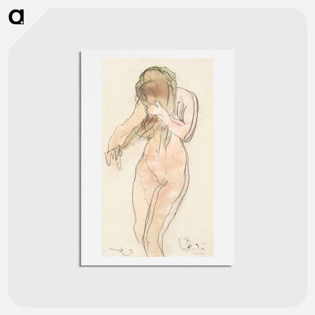 アートポストカード-Study of nude (standing, combing her hair)
 - イェール大学アートギャラリー Postcard.
