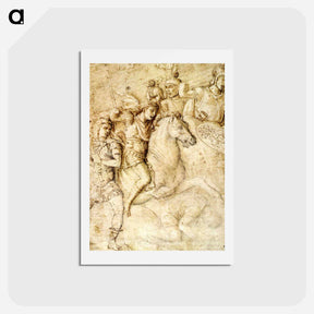 アートポストカード-Study of an Ancient Bas Relief of the Arch of Constantine - アンドレア マンテーニャ Postcard.