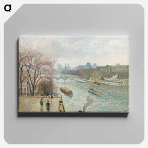 アートパネル-The Louvre, Afternoon, Rainy Weather - カミーユ ピサロ Canvas.