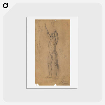 Study sheet male nudes by Egon Schiele - エゴン シーレ Postcard.