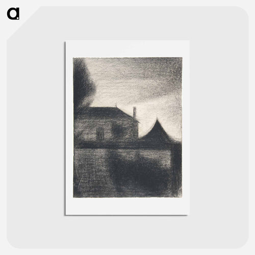 House at Dusk (La Cité) - ジョルジュ スーラ Postcard.