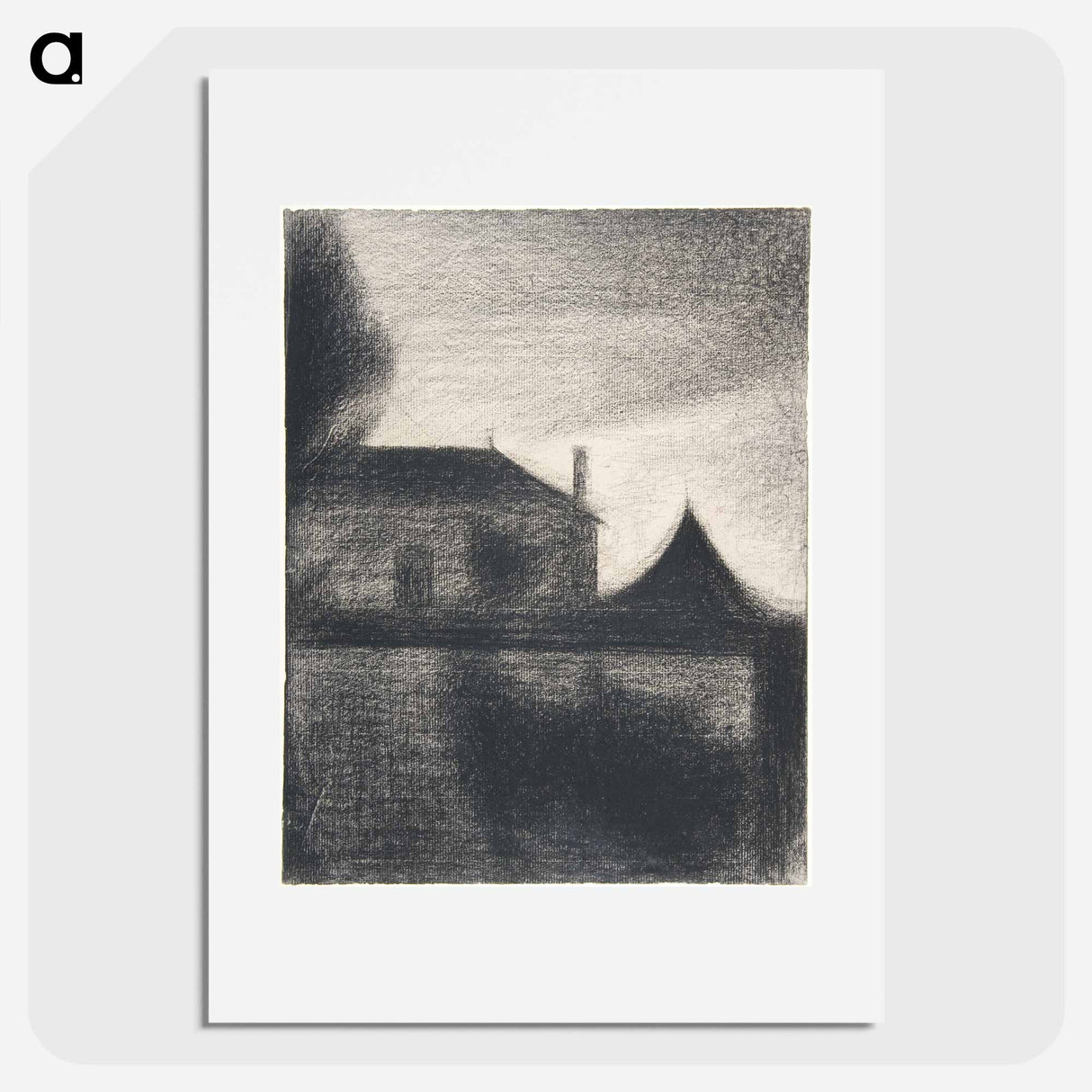 House at Dusk (La Cité) - Georges Seurat Poster.