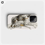 A dog bites another sitting dog - Jean Bernard Phone Case.