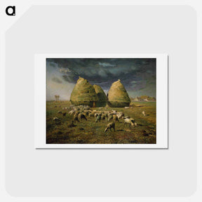 アートポストカード-Haystacks Autumn - ジャン フランソワ ミレー Postcard.