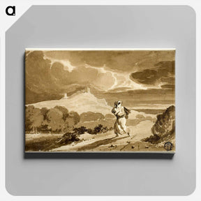 アートパネル-Woman with Baby Fleeing Across Moors
 - ジョン コンスタブル Canvas.