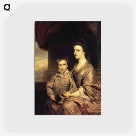 アートポストカード-Elizabeth, Countess of Pembroke and Her Son - ジョシュア レノルズ Postcard.
